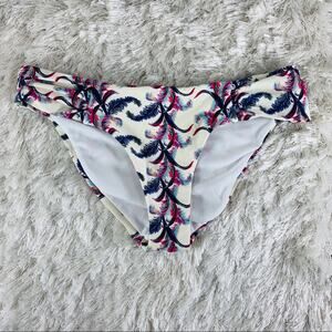 Tropical Foliage Feather Print Bikini Bottom XS